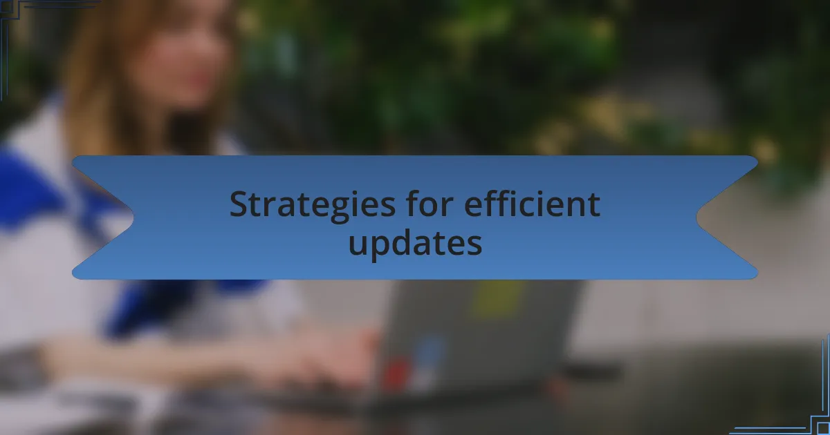 Strategies for efficient updates